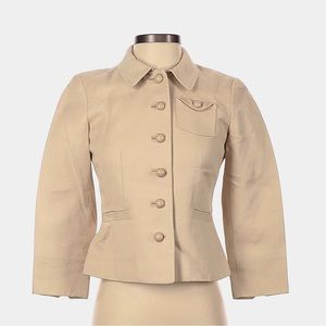 Ann Taylor petite (2P) linen/cotton weave beige jacket.